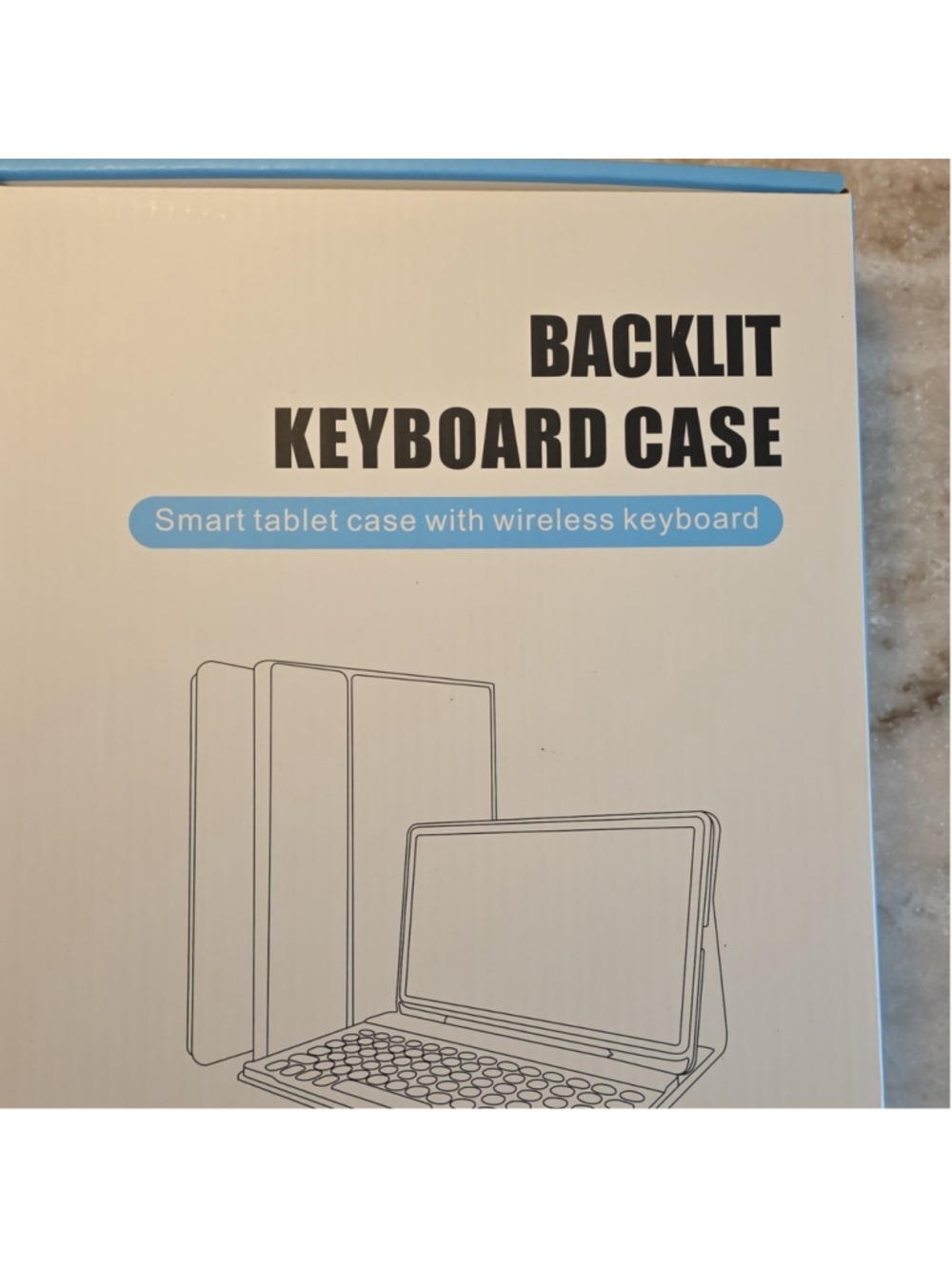 Backlit Keyboard Case for Tablet, Wireless Keyboard, PU Leather, Stand